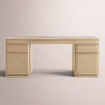 Liromelle Emperador Desk — GREIGE BRUSHED OAK / GREY EMPERADOR MARBLE / 84