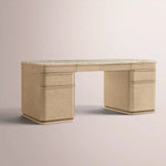 Liromelle Emperador Desk — GREIGE BRUSHED OAK / GREY EMPERADOR MARBLE / 72
