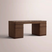 Liromelle Emperador Desk — BROWN BRUSHED OAK / BROWN EMPERADOR MARBLE / 60