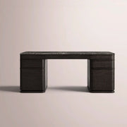 Liromelle Emperador Desk — BLACK BRUSHED OAK / BLACK EMPERADOR MARBLE / 60