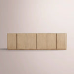 Liromelle Emperador Media Console — GREIGE OAK-GREY MARBLE / 6-DOOR 96