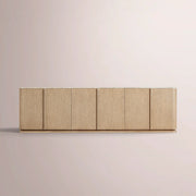 Liromelle Emperador Media Console — GREIGE OAK-GREY MARBLE / 6-DOOR 96