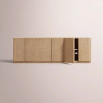 Liromelle Emperador Sideboard — NATURAL OAK-GOLD MARBLE / 6-DOOR 96