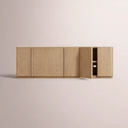 Liromelle Emperador Sideboard — NATURAL OAK-GOLD MARBLE / 6-DOOR 96