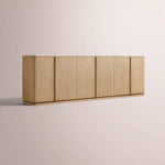 Liromelle Emperador Sideboard — NATURAL OAK-GOLD MARBLE / 6-DOOR 96