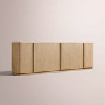 Liromelle Emperador Media Console — GREIGE OAK-GREY MARBLE / 6-DOOR 96