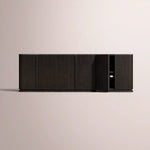 Liromelle Emperador Sideboard — BLACK OAK-BLACK MARBLE / 6-DOOR 96