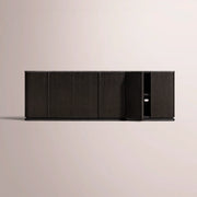 Liromelle Emperador Sideboard — BLACK OAK-BLACK MARBLE / 6-DOOR 96