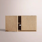 Liromelle Emperador Media Console — GREIGE OAK-GREY MARBLE / 2-DOOR 48