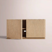 Liromelle Emperador Media Console — GREIGE OAK-GREY MARBLE / 2-DOOR 48