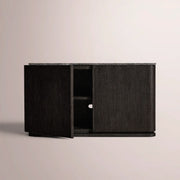 Liromelle Emperador Media Console — BLACK OAK-BLACK MARBLE / 2-DOOR 48