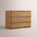 Liromelle Emperador Closed Nightstand — NATURAL BRUSHED OAK / GOLD EMPERADOR MARBLE / 32