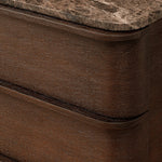 Liromelle Emperador Closed Nightstand — BROWN BRUSHED OAK / BROWN EMPERADOR MARBLE / 32