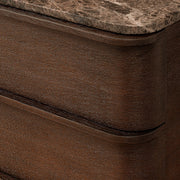 Liromelle Emperador Closed Nightstand — BROWN BRUSHED OAK / BROWN EMPERADOR MARBLE / 32