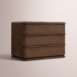 Liromelle Emperador Closed Nightstand — BROWN BRUSHED OAK / BROWN EMPERADOR MARBLE / 32