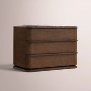 Liromelle Emperador Closed Nightstand — BROWN BRUSHED OAK / BROWN EMPERADOR MARBLE / 32