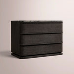 Liromelle Emperador Closed Nightstand — BLACK BRUSHED OAK / BLACK EMPERADOR MARBLE / 32