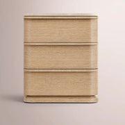 Liromelle Emperador Closed Nightstand — LIGHT BRUSHED OAK / CREMA EMPERADOR MARBLE / 20