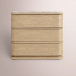 Liromelle Emperador Closed Nightstand — GREIGE BRUSHED OAK / GREY EMPERADOR MARBLE / 26