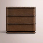 Liromelle Emperador Closed Nightstand — BROWN BRUSHED OAK / BROWN EMPERADOR MARBLE / 26