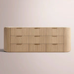 Sopravelle Emperador Drawer Dresser — LIGHT OAK / CREMAR MARBLE / 90