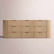 Sopravelle Emperador Drawer Dresser — LIGHT OAK / CREMAR MARBLE / 90