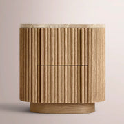 Ethoria Emperador Closed Nightstand — NATURAL OAK-GOLD MARBLE / 20