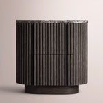 Ethoria Emperador Closed Nightstand — BLACK OAK-BLACK MARBLE / 20