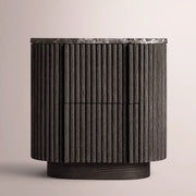 Ethoria Emperador Closed Nightstand — BLACK OAK-BLACK MARBLE / 20