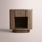 Ethoria Emperador Open Nightstand — BROWN OAK-BROWN MARBLE / 20