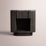 Ethoria Emperador Open Nightstand — BLACK OAK-BLACK MARBLE / 20