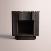 Ethoria Emperador Open Nightstand — BLACK OAK-BLACK MARBLE / 20