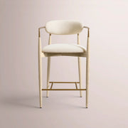 Vavelle Fabric Bar & Counter Stool — WHITEWASHED / BRASS