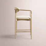 Vavelle Fabric Bar & Counter Stool — WHITEWASHED / BRASS