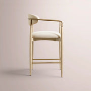 Vavelle Fabric Bar & Counter Stool — WHITEWASHED / BRASS