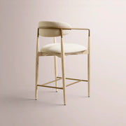 Vavelle Fabric Bar & Counter Stool — WHITEWASHED / BRASS