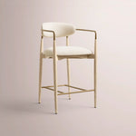 Vavelle Fabric Bar & Counter Stool — WHITEWASHED / BRASS