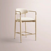 Vavelle Fabric Bar & Counter Stool — WHITEWASHED / BRASS