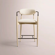Vavelle Fabric Bar & Counter Stool — WHITEWASHED / BRONZE