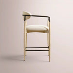 Vavelle Fabric Bar & Counter Stool — WHITEWASHED / BRONZE