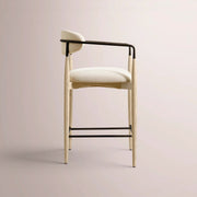 Vavelle Fabric Bar & Counter Stool — WHITEWASHED / BRONZE