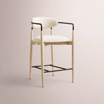 Vavelle Fabric Bar & Counter Stool — WHITEWASHED / BRONZE