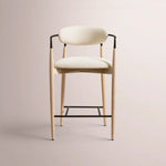 Vavelle Fabric Bar & Counter Stool — GREIGE OAK / BRONZE