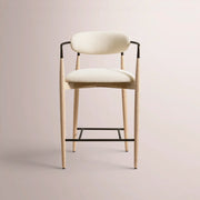 Vavelle Fabric Bar & Counter Stool — GREIGE OAK / BRONZE
