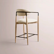 Vavelle Fabric Bar & Counter Stool — GREIGE OAK / BRONZE