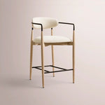 Vavelle Fabric Bar & Counter Stool — GREIGE OAK / BRONZE