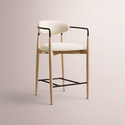 Vavelle Fabric Bar & Counter Stool — GREIGE OAK / BRONZE