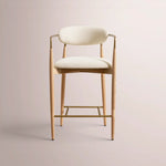 Vavelle Fabric Bar & Counter Stool — LIGHT OAK / BRASS