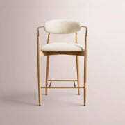 Vavelle Fabric Bar & Counter Stool — LIGHT OAK / BRASS