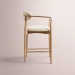Vavelle Fabric Bar & Counter Stool — LIGHT OAK / BRASS